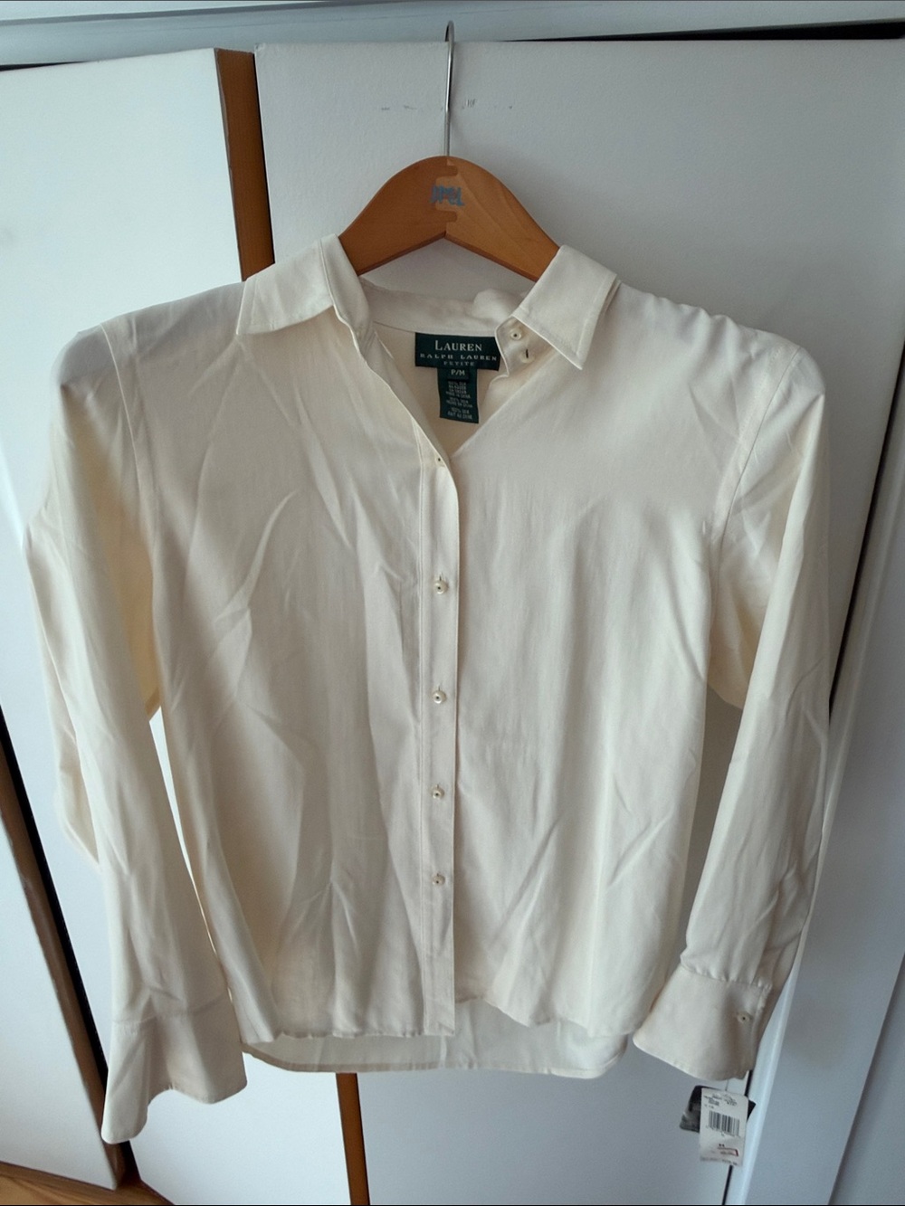 Lauren Ralph Lauren Cream Button-Front Long-Sleeve Shirt